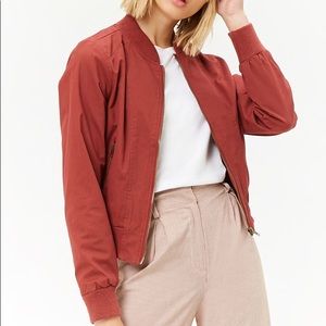 FOREVER 21 ACTIVE BOMBER JACKET CHERRY PINK